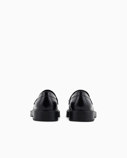 Brushed leather loafers