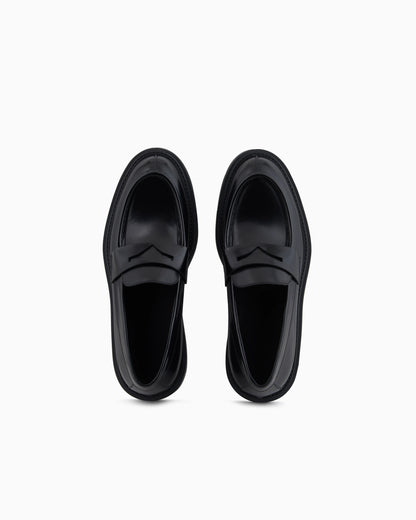Brushed leather loafers