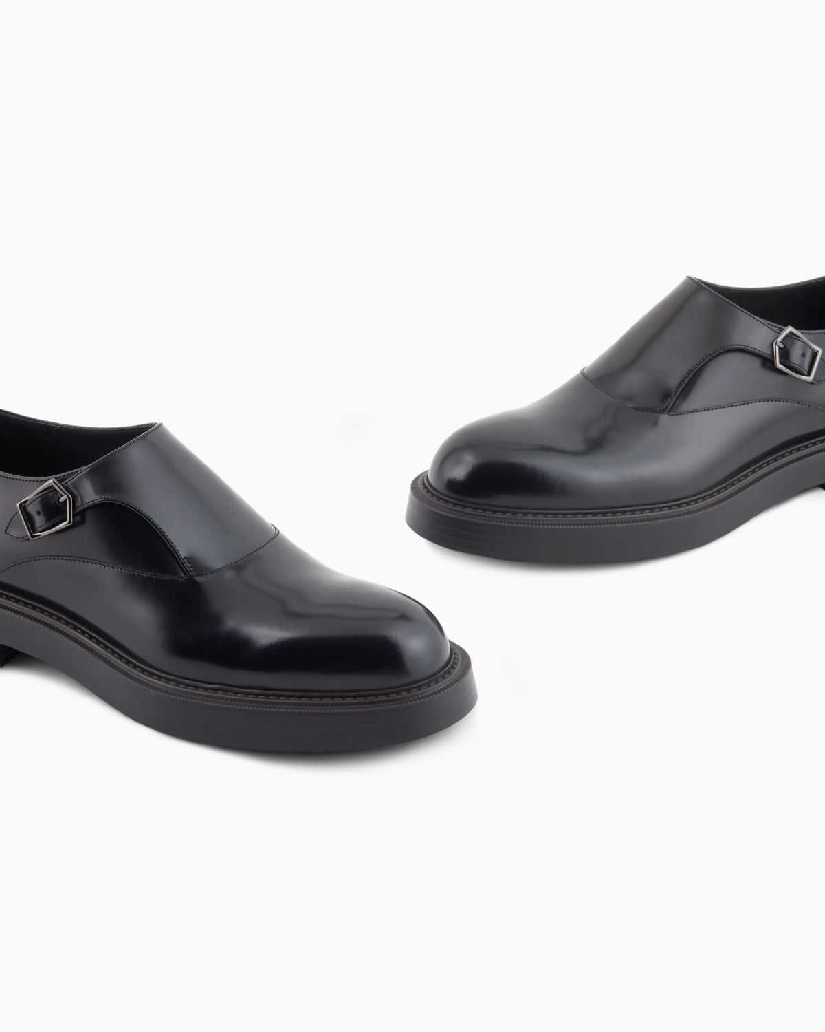 Brushed leather monkstraps