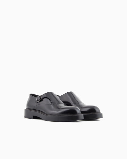 Brushed leather monkstraps