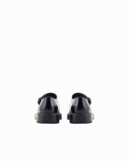 Brushed leather monkstraps