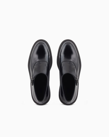 Brushed leather monkstraps