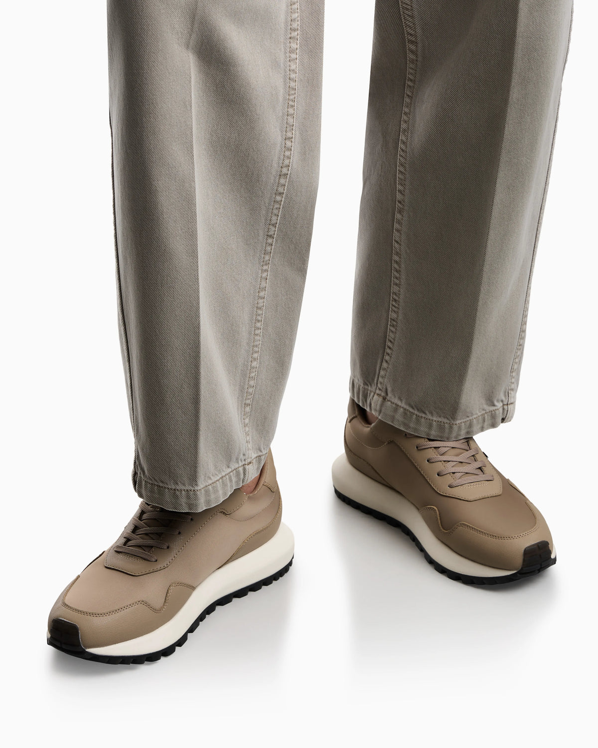 recycled nylon sneakers with regenerated Saffiano details