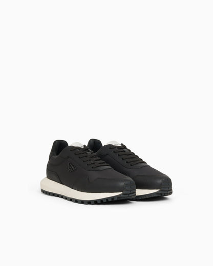 recycled nylon sneakers with regenerated Saffiano details