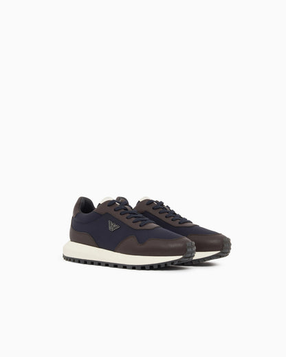 recycled nylon sneakers with regenerated Saffiano details