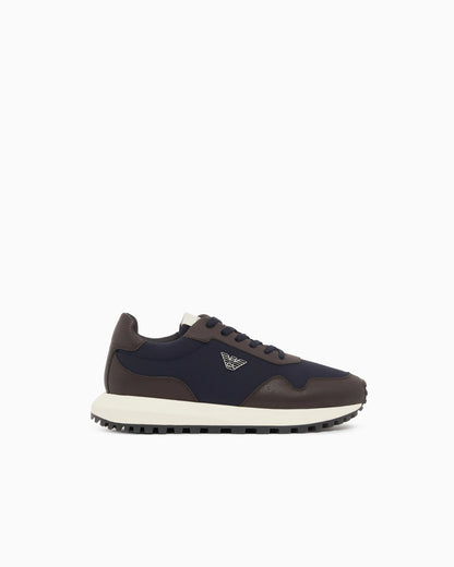 recycled nylon sneakers with regenerated Saffiano details