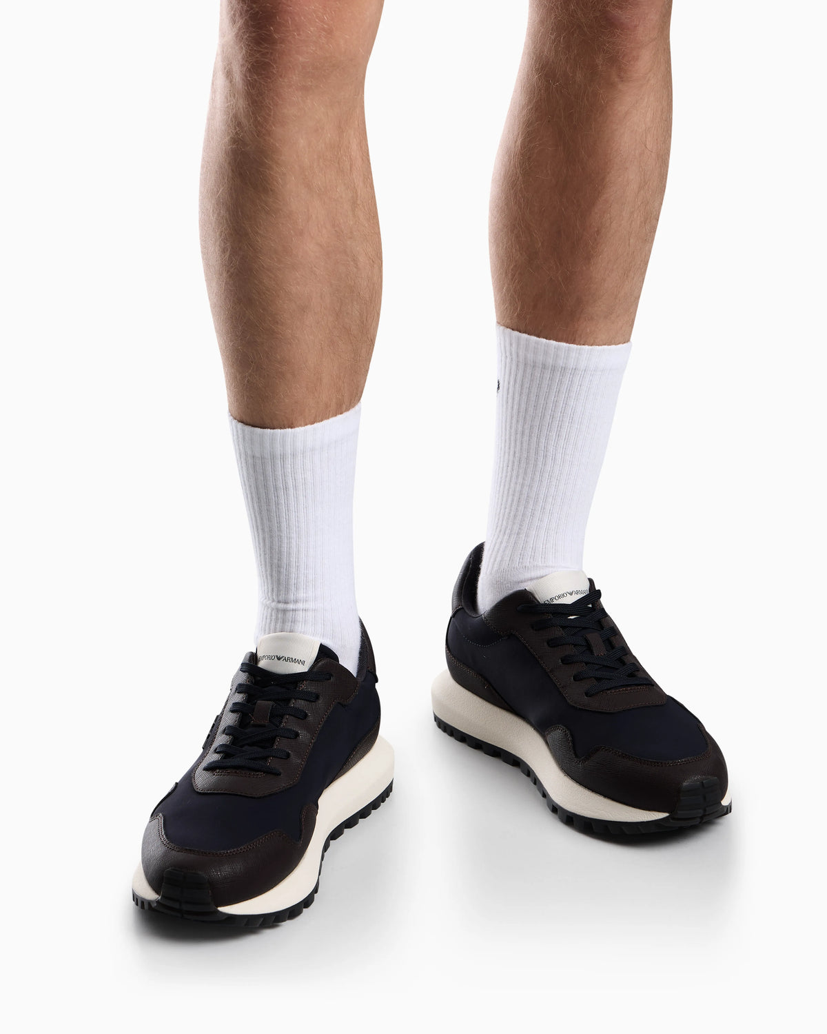 recycled nylon sneakers with regenerated Saffiano details