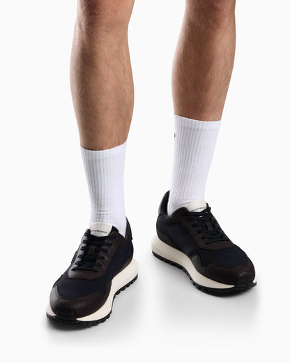 recycled nylon sneakers with regenerated Saffiano details