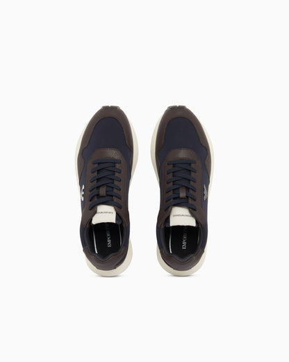 recycled nylon sneakers with regenerated Saffiano details