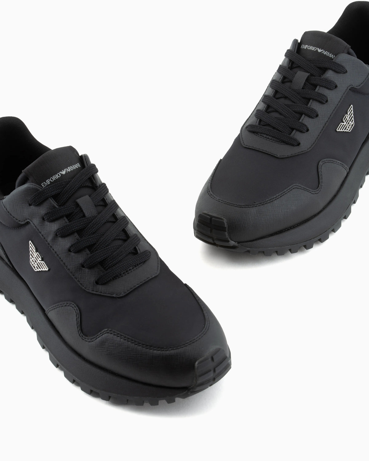 recycled nylon sneakers with regenerated Saffiano details