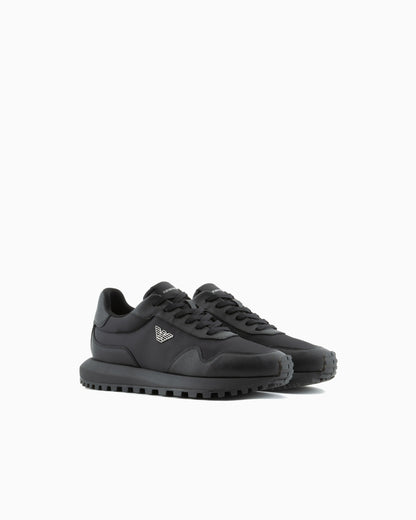 recycled nylon sneakers with regenerated Saffiano details
