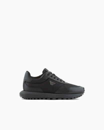recycled nylon sneakers with regenerated Saffiano details