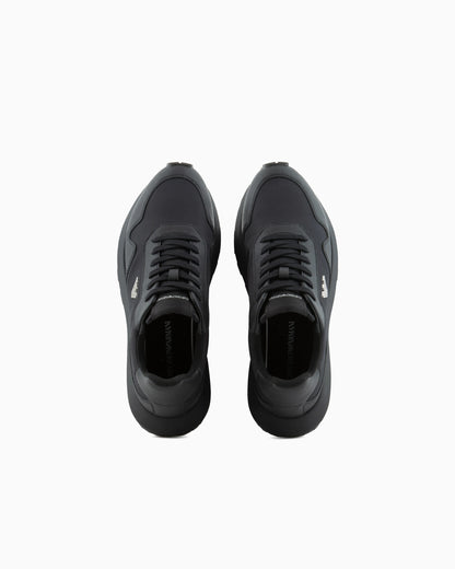 recycled nylon sneakers with regenerated Saffiano details
