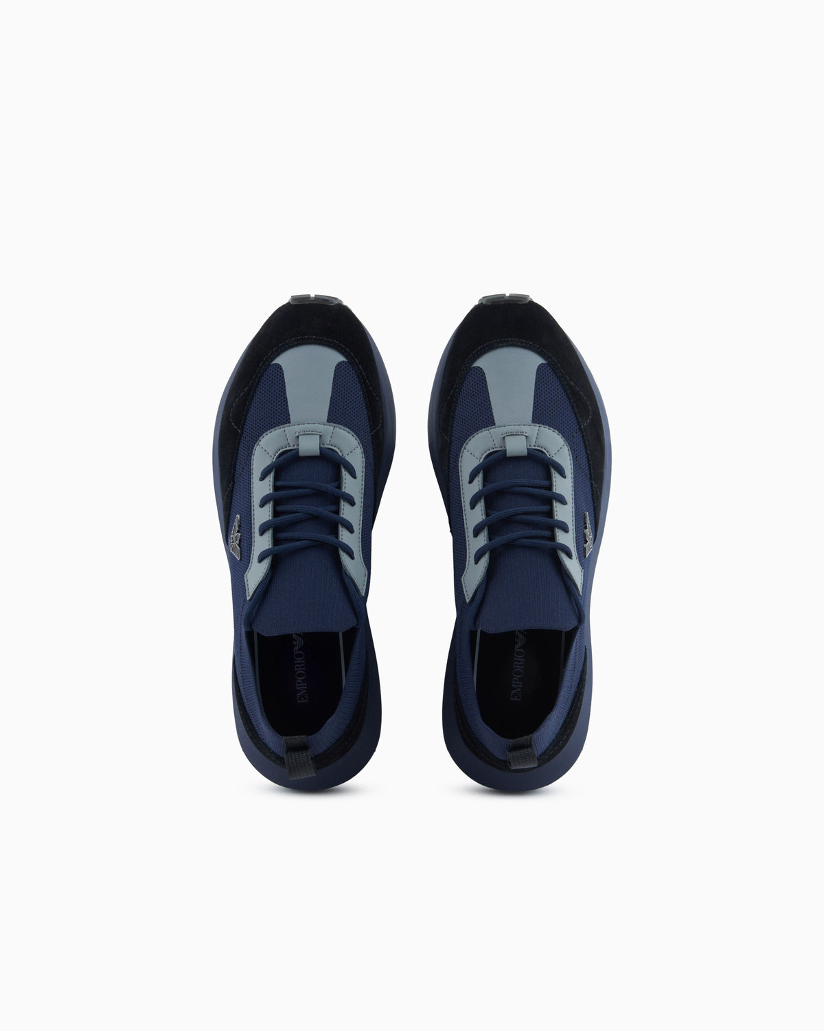 Low-top sneakers in suede and mesh with a rubber sole