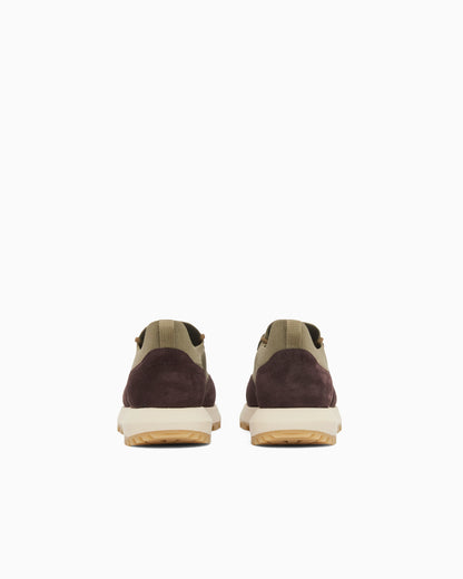 Low-top sneakers in suede and mesh with a rubber sole