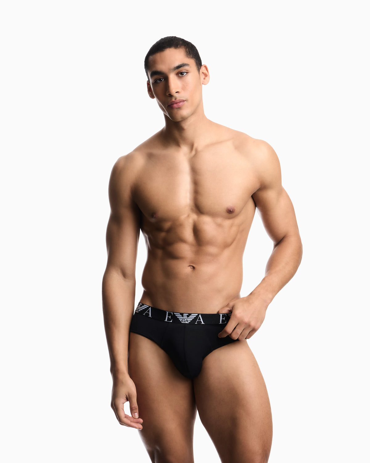 5-pack of stretch cotton briefs with elastic logo waistband