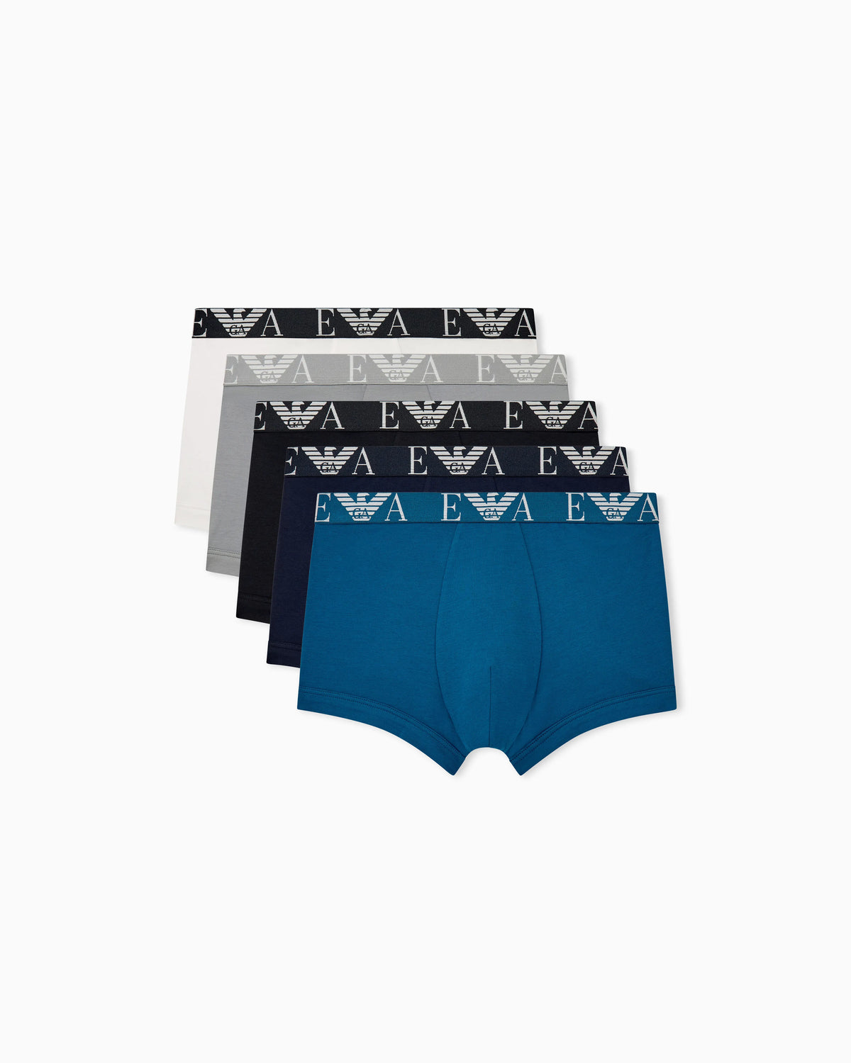 Five-pack stretch cotton jersey trunks with logo waistband