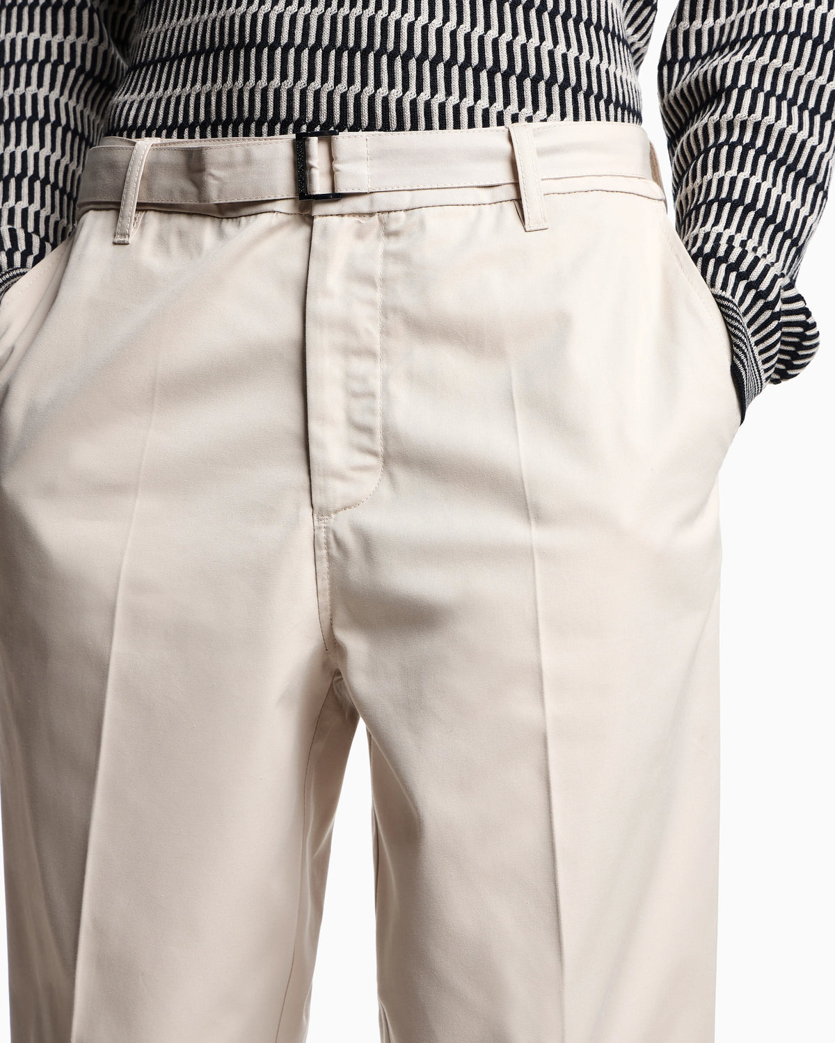 Cotton trousers with matching belt