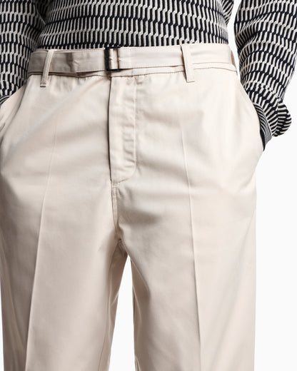 Cotton trousers with matching belt