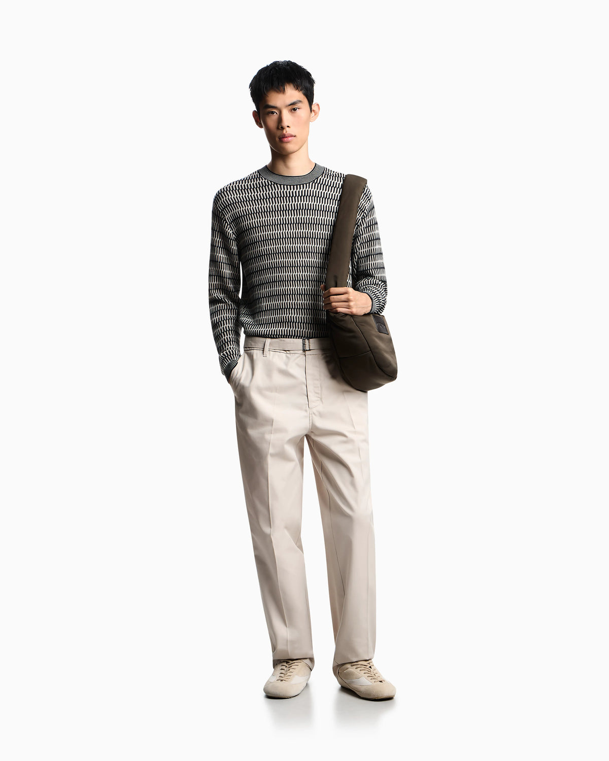Cotton trousers with matching belt