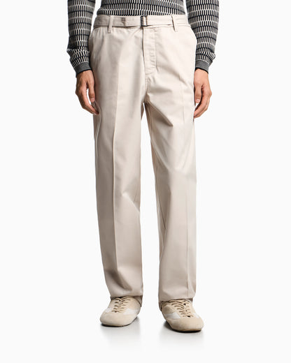 Cotton trousers with matching belt