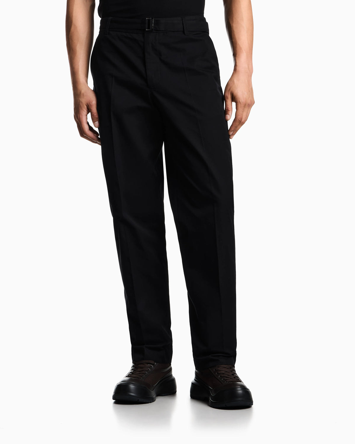 Cotton trousers with matching belt