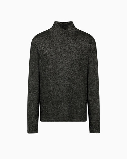 Lurex jersey mock-neck jumper