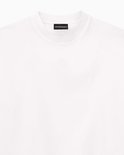 Icon 3D piqué-effect crêpe jersey T-shirt