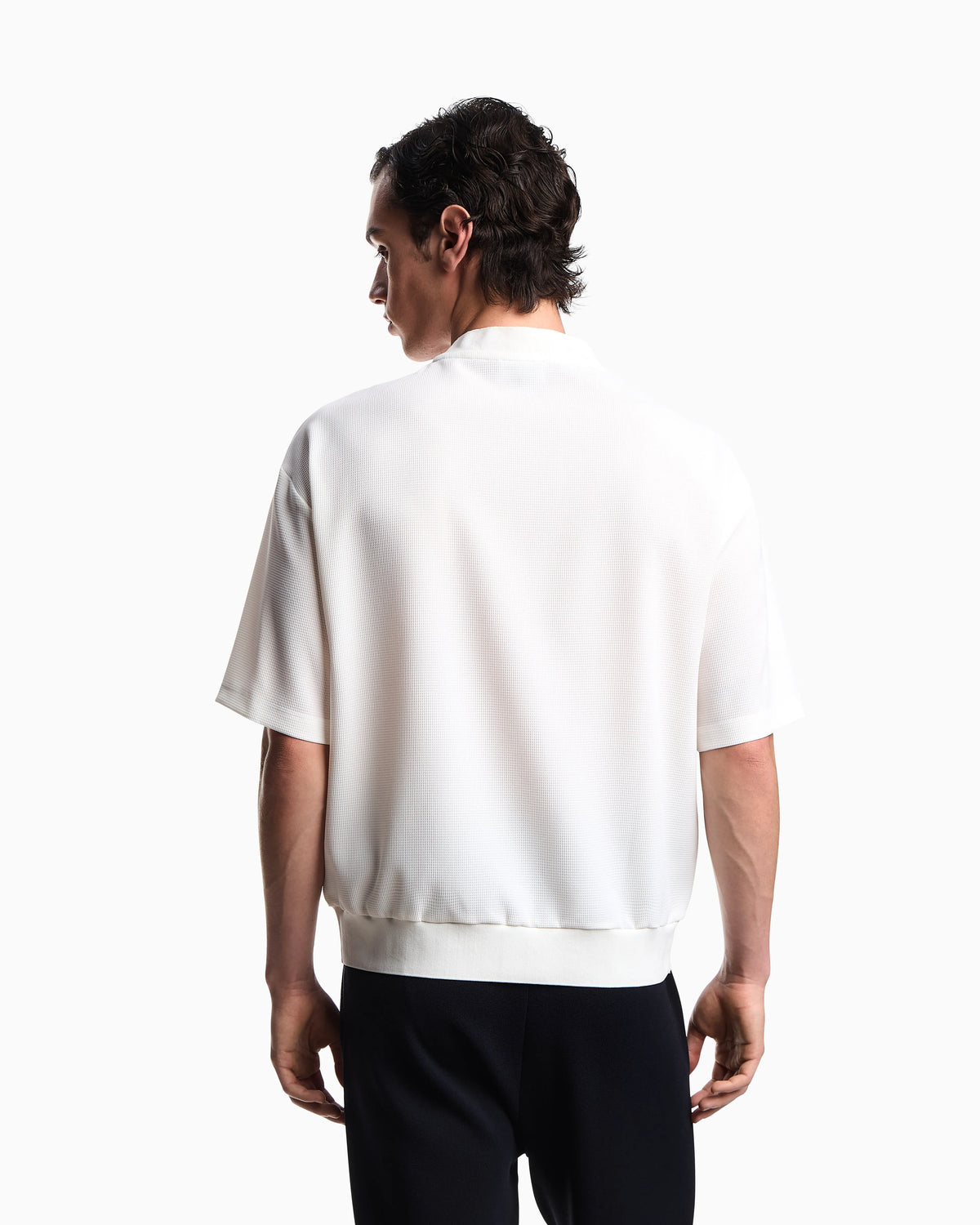 Icon 3D piqué-effect crêpe jersey T-shirt