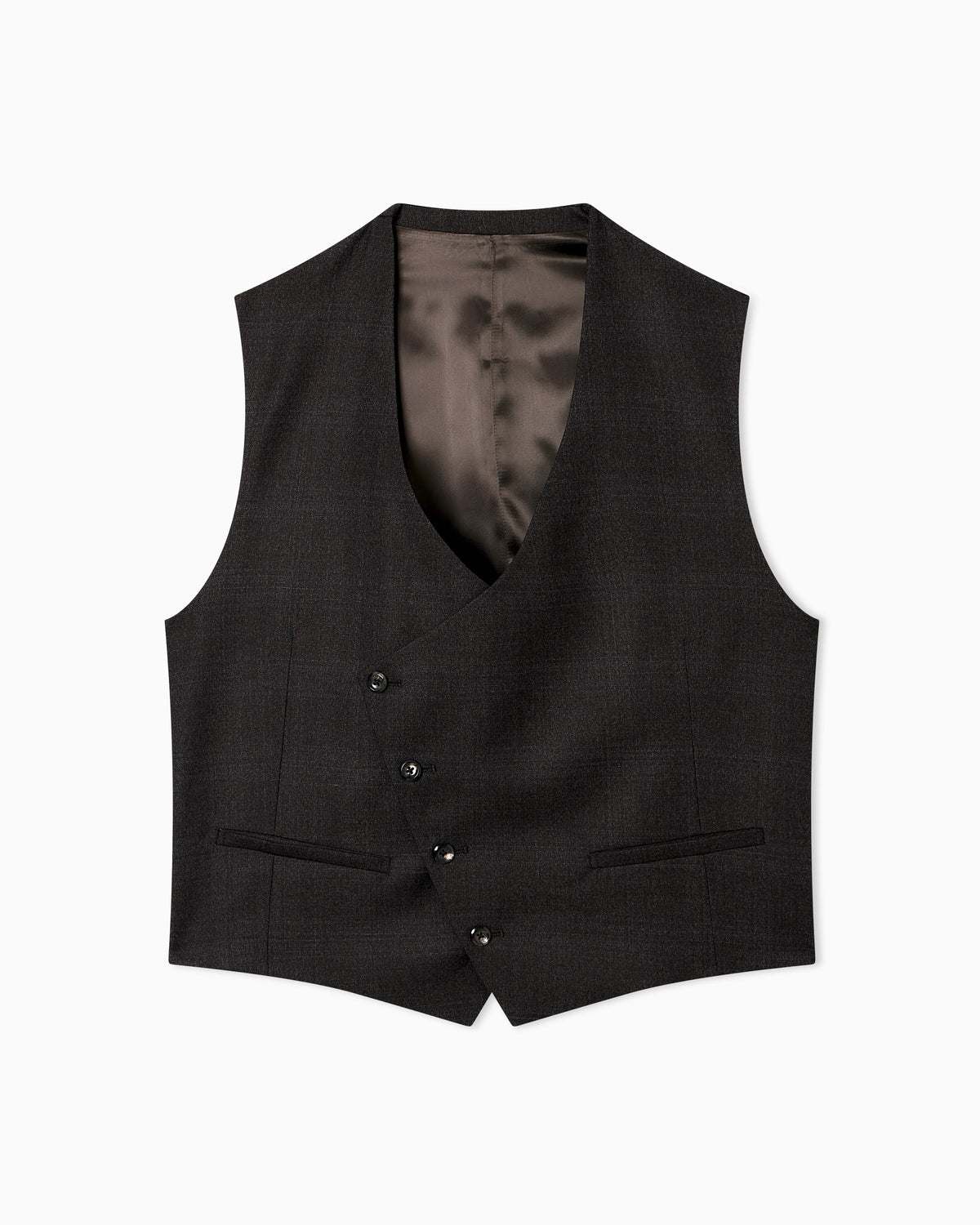 Waistcoat in Prince of Wales check super 130s wool