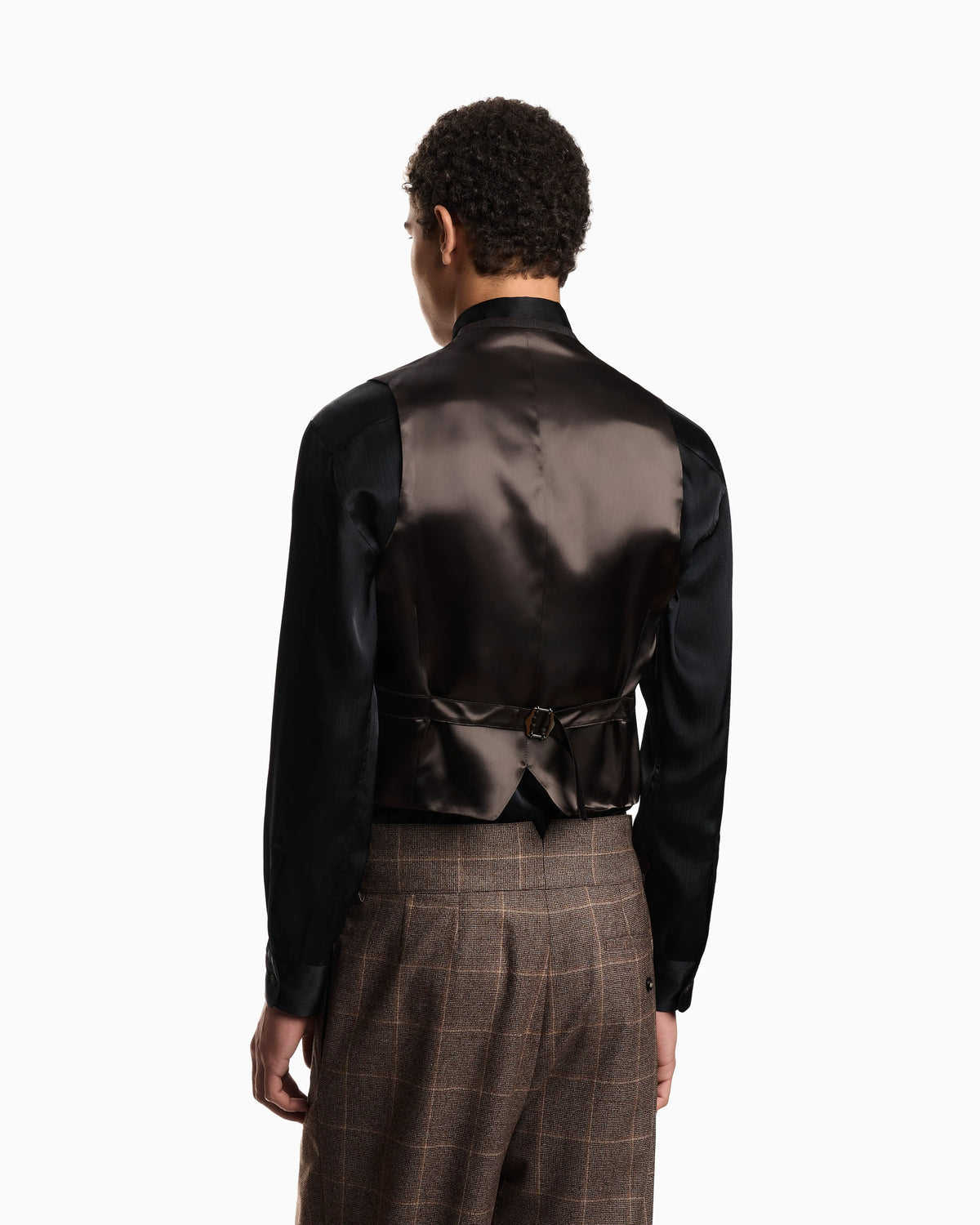 Waistcoat in Prince of Wales check super 130s wool