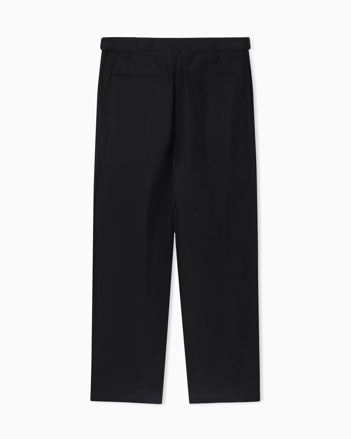 Pure washed silk habutai belted trousers