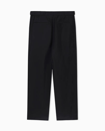 Pure washed silk habutai belted trousers