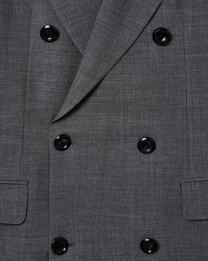 Double-breasted jacket in stretch wool canvas
