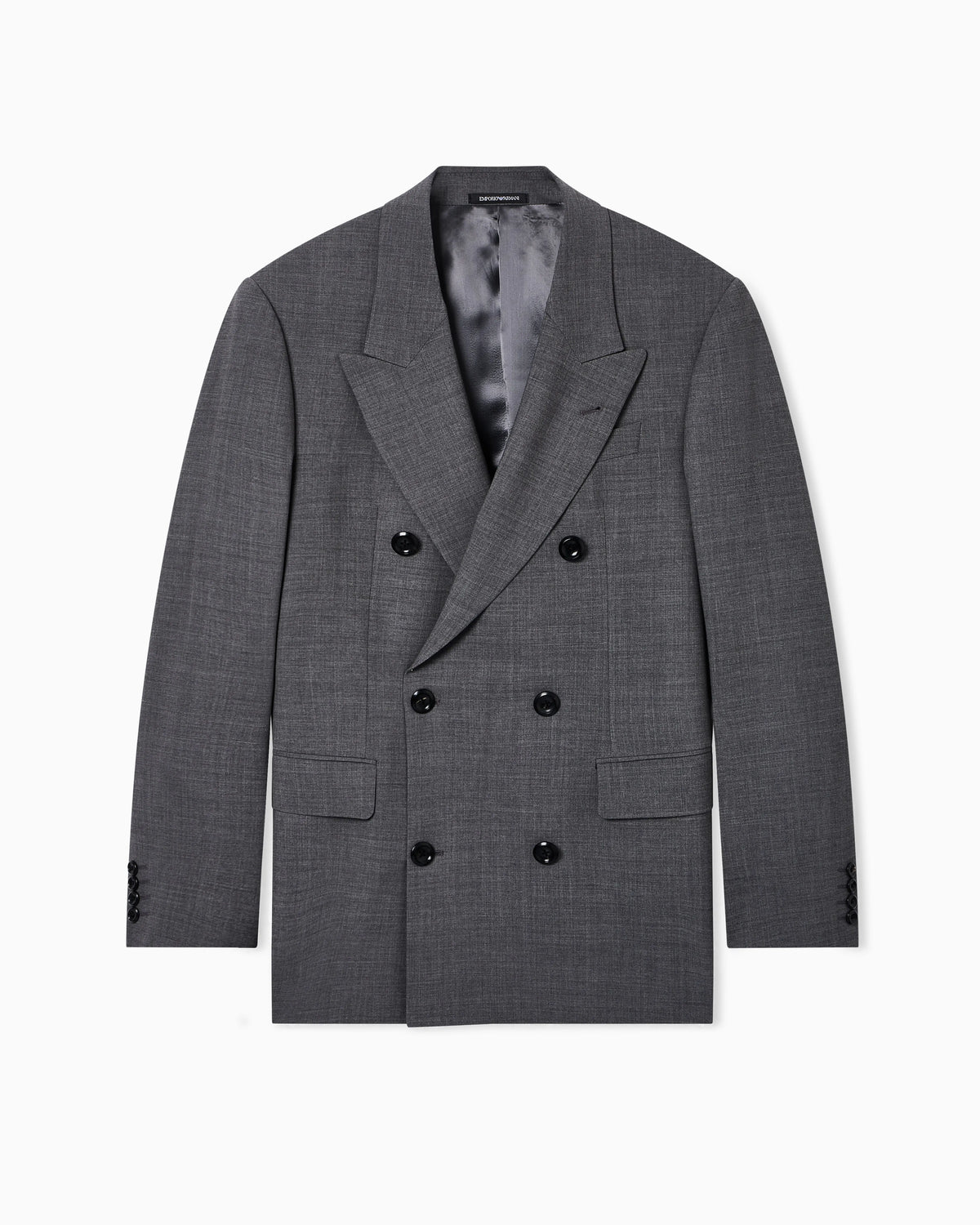 Double-breasted jacket in stretch wool canvas