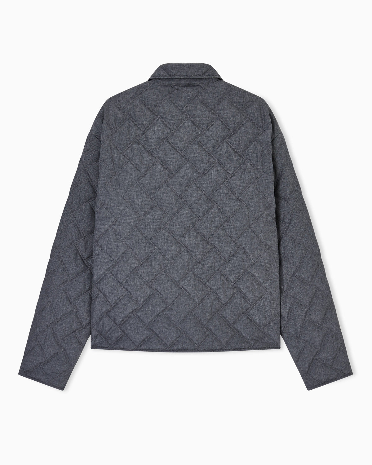 Quilted nylon blouson with an all-over check micro print