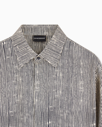 Comfort-fit all-over print Lyocell-blend shirt