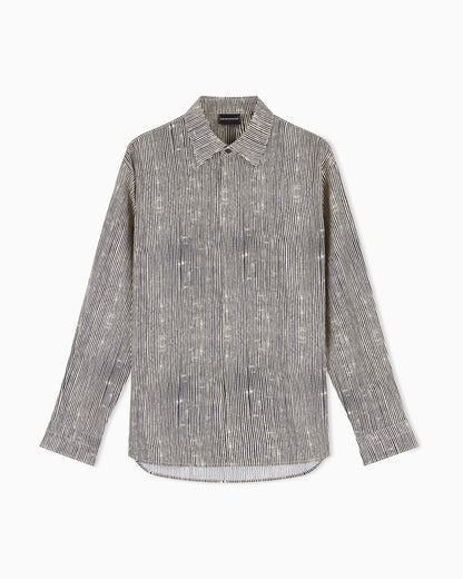 Comfort-fit all-over print Lyocell-blend shirt