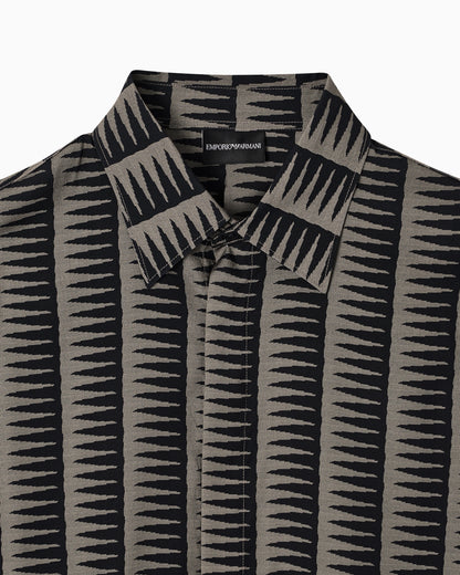 Comfort-fit all-over print Lyocell-blend shirt