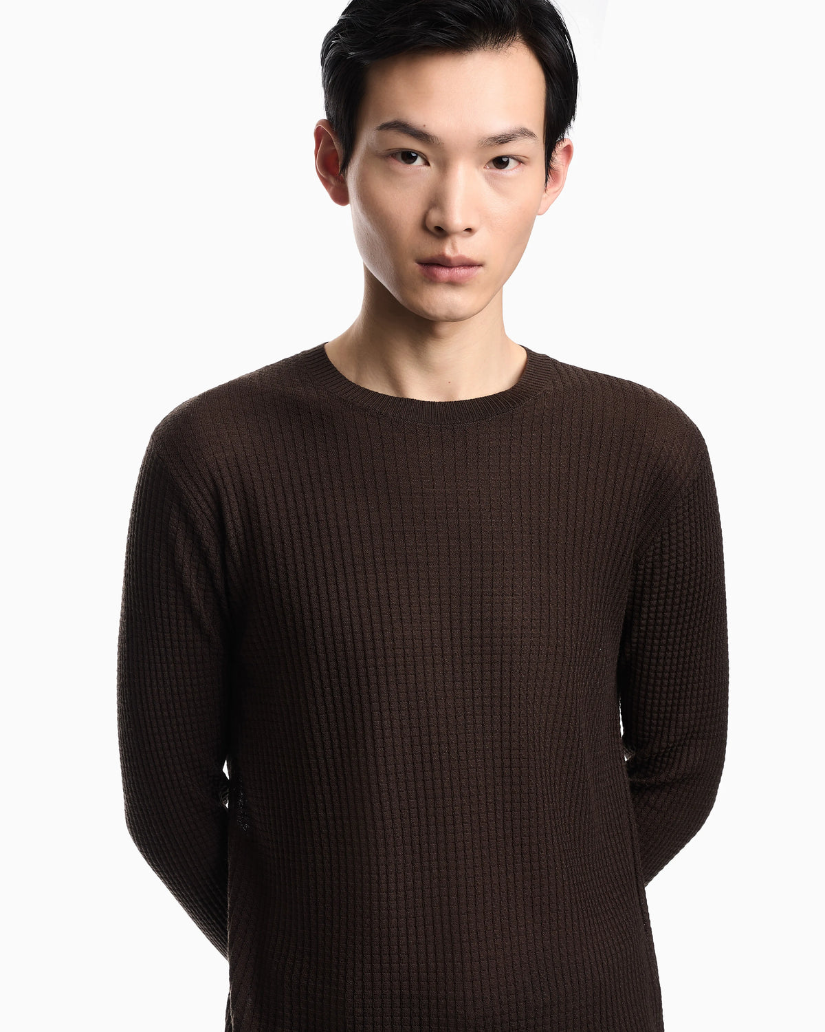 Lyocell-blend jumper in a tuck stitch