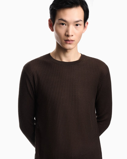 Lyocell-blend jumper in a tuck stitch