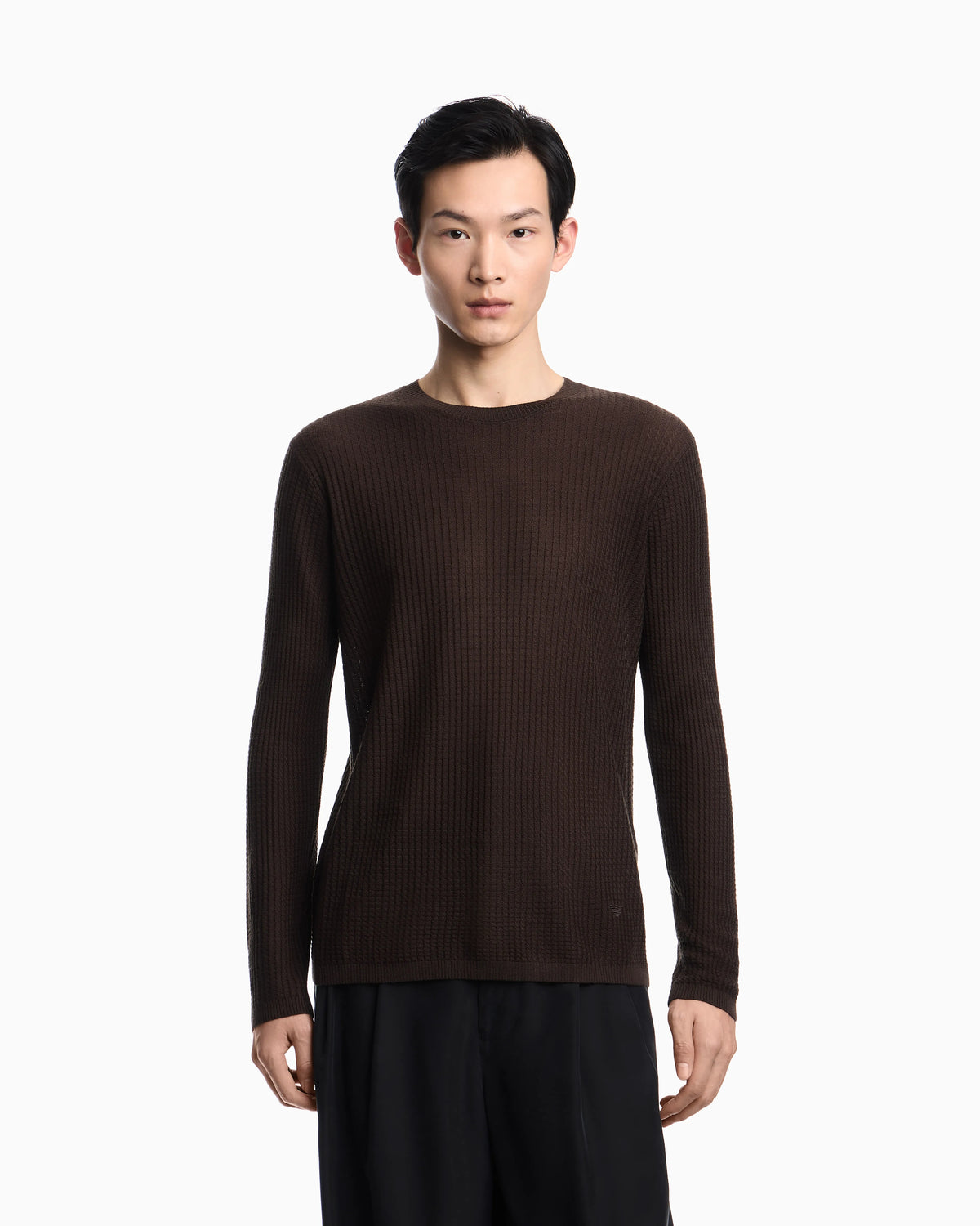 Lyocell-blend jumper in a tuck stitch