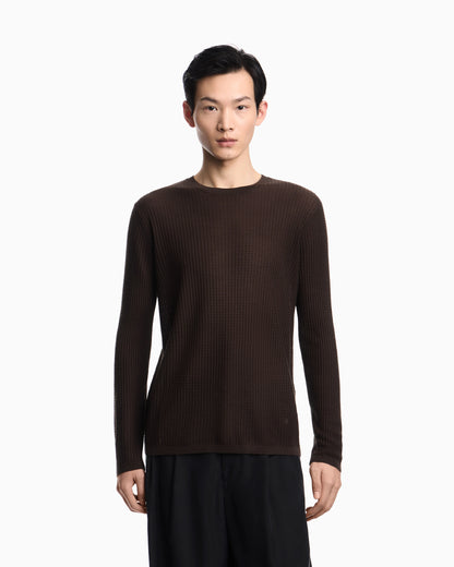 Lyocell-blend jumper in a tuck stitch