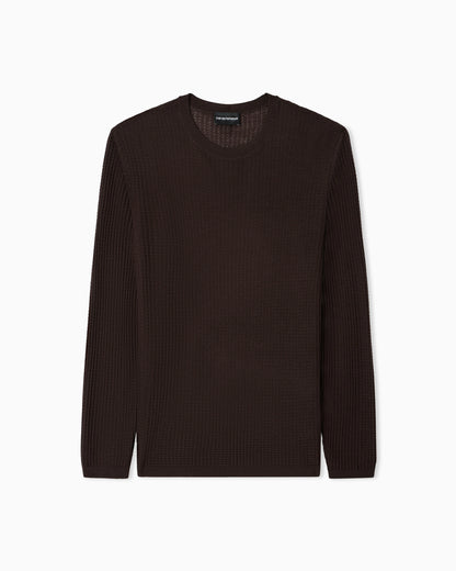 Lyocell-blend jumper in a tuck stitch
