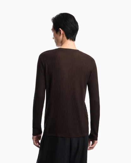 Lyocell-blend jumper in a tuck stitch