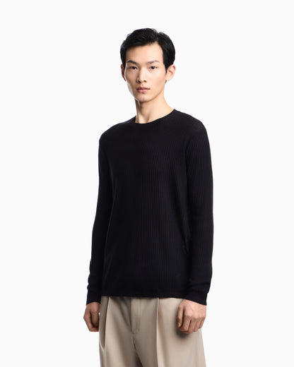 Lyocell-blend jumper in a tuck stitch