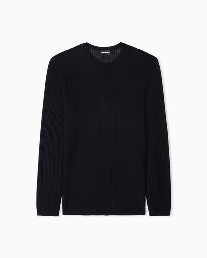 Lyocell-blend jumper in a tuck stitch