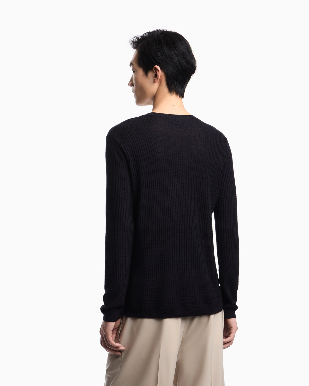 Lyocell-blend jumper in a tuck stitch