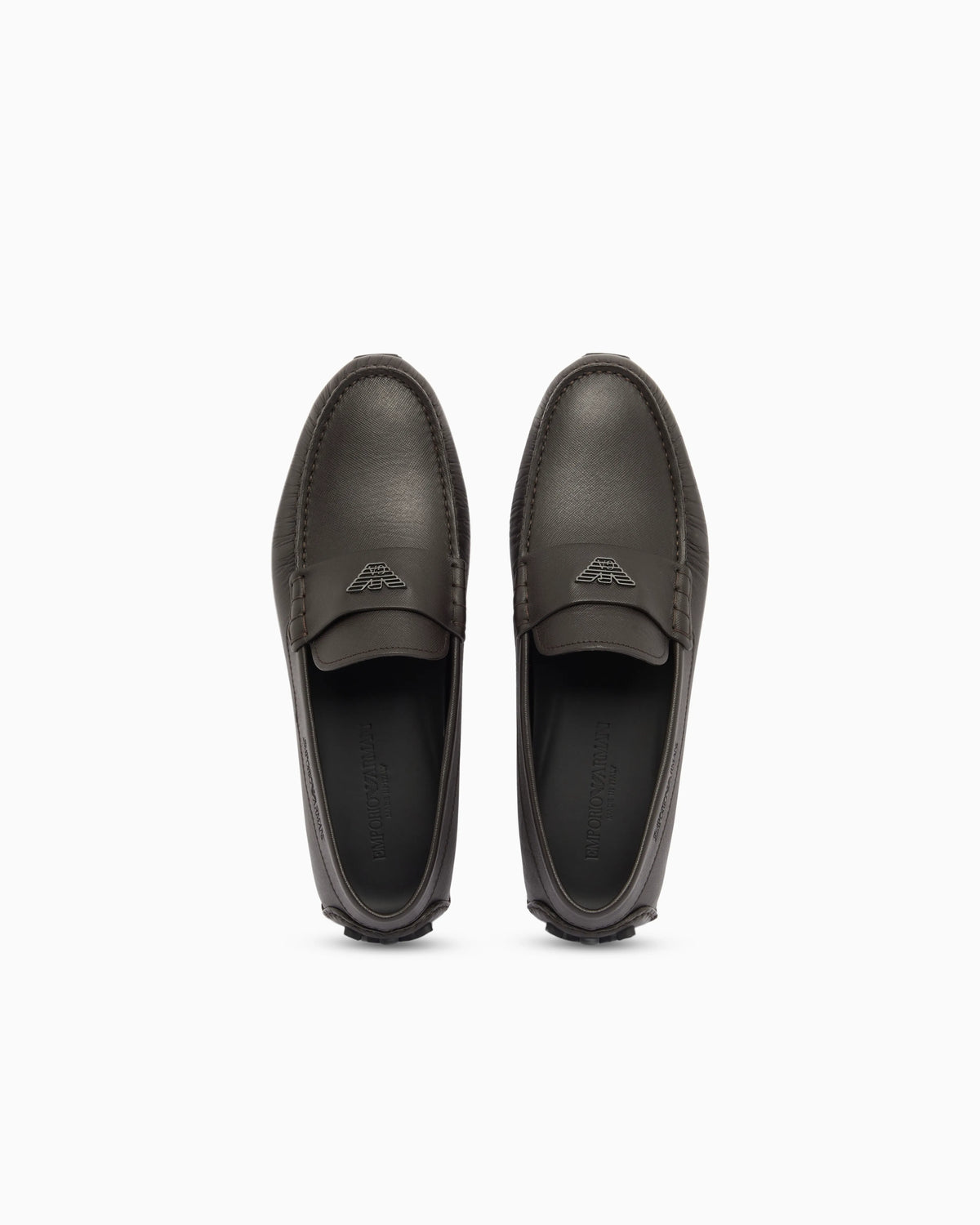 Saffiano leather driving loafers