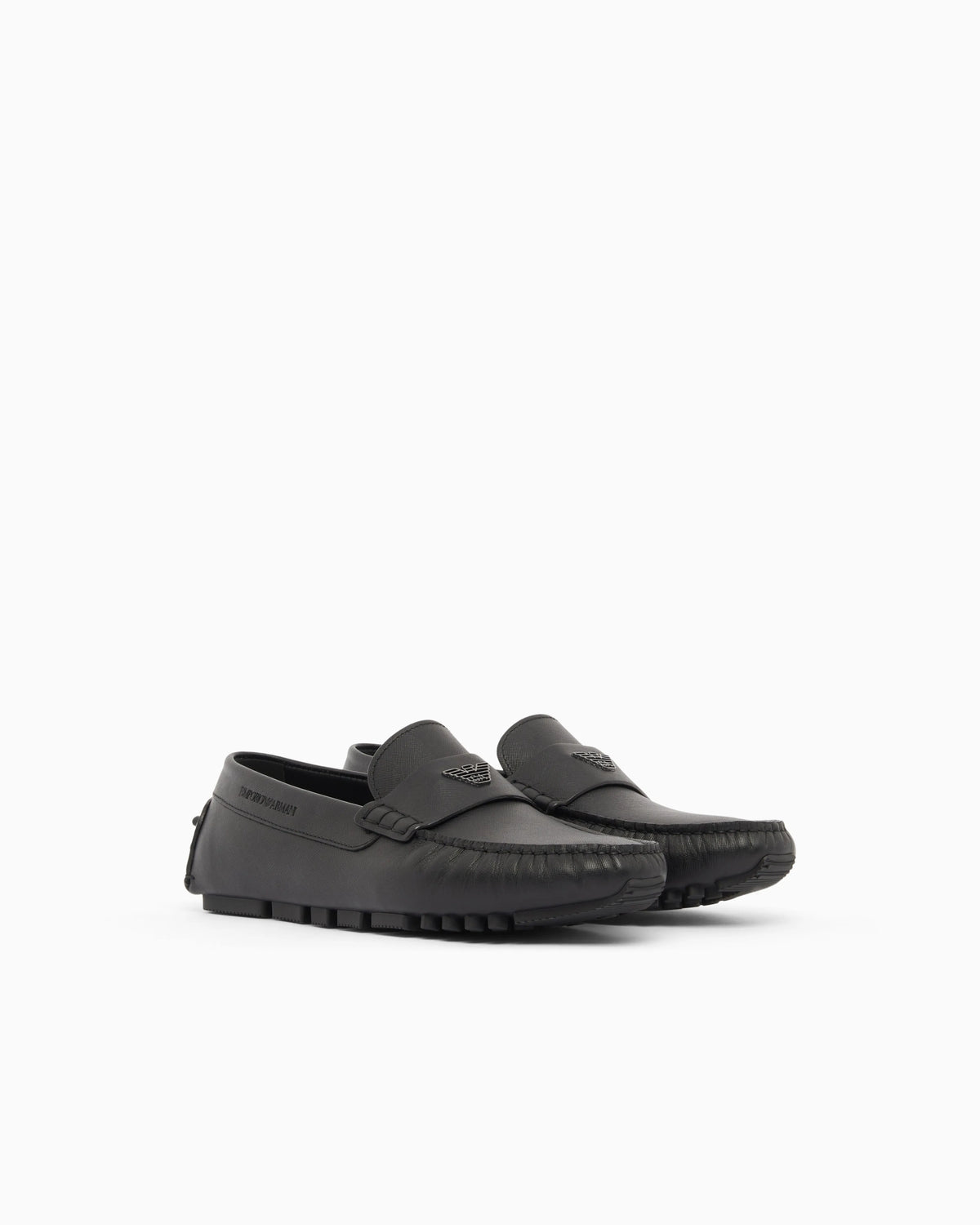 Saffiano leather driving loafers